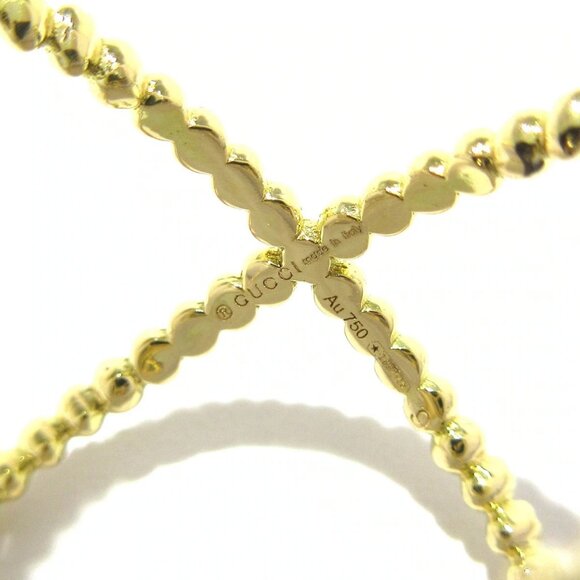 Auth GUCCI GG Running - 18K Yellow Gold Diamond Ring - Picture 5 of 6